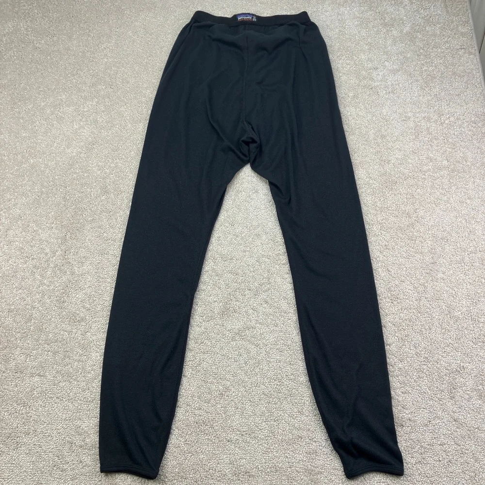 Patagonia Mens L Capilene Base Layer Pants Black Thermal Leggings Made USA